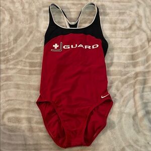 Red and Black Lifeguard Swimsuit